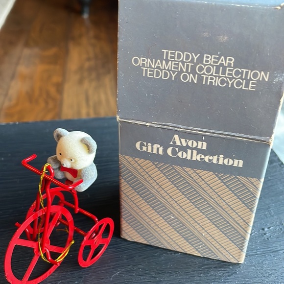 Avon Holiday Vintage Avon Teddy Bear Ornament Collection Teddy On